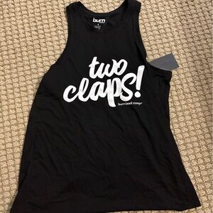 Black Tank Top with White Print